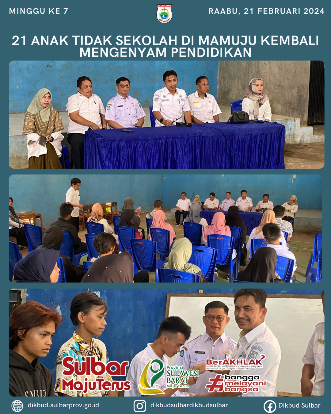 21 Anak Tidak Sekolah Di Mamuju Kembali Mengenyam Pendidikan
