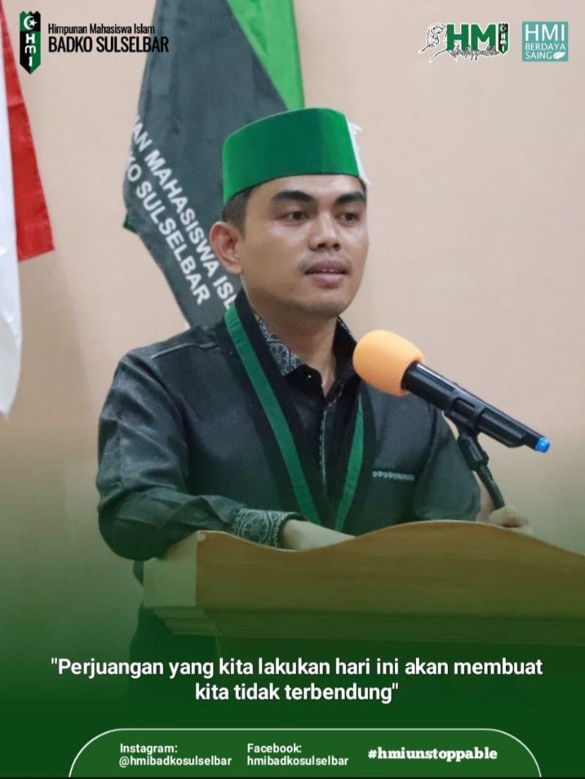 Gelar (Job Fit), Ketua HMI BADKO Sulsel-Bar  Sampaikan Dukungan Atas Langkah Pemprov Sul-Bar
